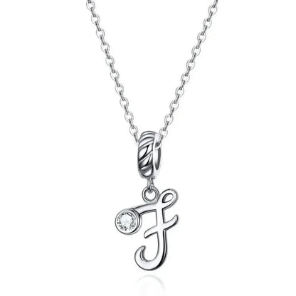 Chic and Timeless 925 Sterling Silver Initial Pendant Necklace | Platinum Plated Vintage Letter A to Z | Women’s Fine