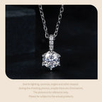 Glamorous Gem 1ct Moissanite Sterling Silver Pendant Necklace Necklaces
