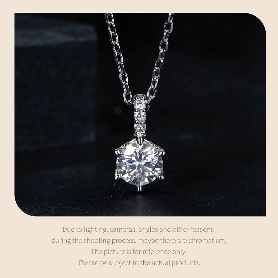 Glamorous Gem 1ct Moissanite Sterling Silver Pendant Necklace - Necklaces