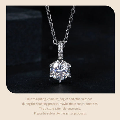 Glamorous Gem 1ct Moissanite Sterling Silver Pendant Necklace - Necklaces