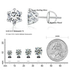Radiant Moissanite Stud Earrings | D Color Round Cut 925 Silver Gold Plated