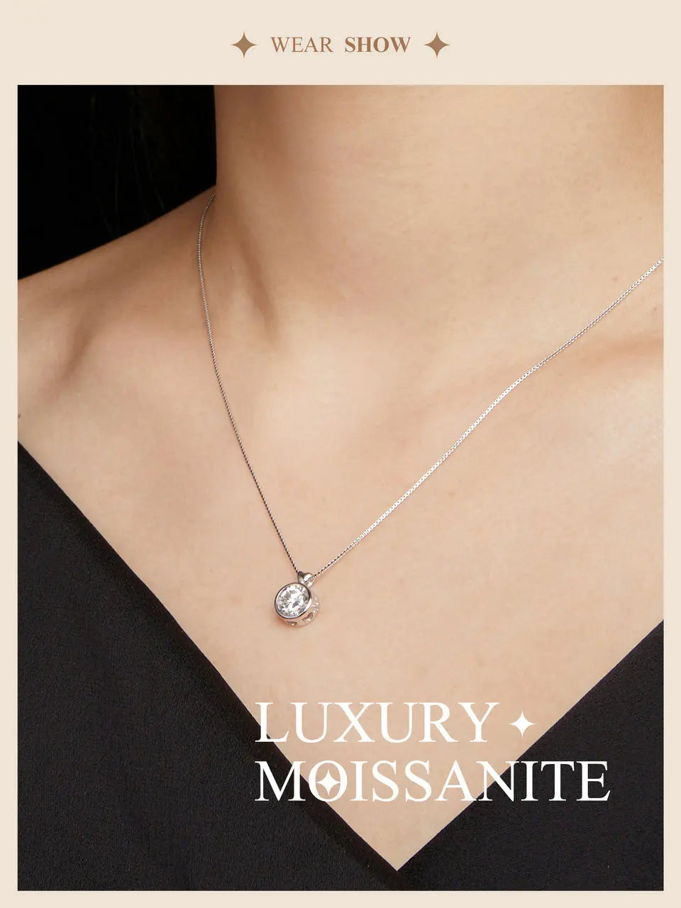 Timeless Elegance: 1.0 Carat Moissanite Sterling Silver Little Heart Chain Pendant Necklace - Necklaces