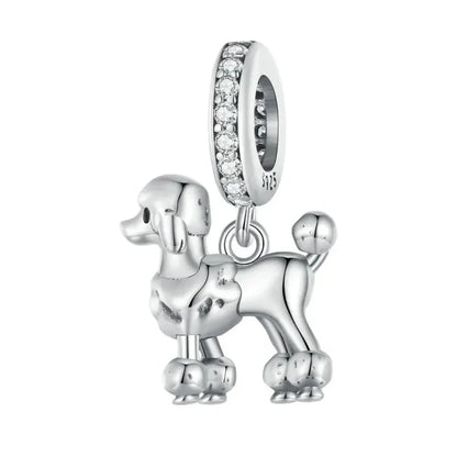 Genuine 925 Sterling Silver Pet Dog Charm for Bracelet - Poodle Dachshund Pendant - Bsc797 - Charms