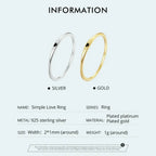925 Sterling Silver Heart Wedding Band Symbol Of Love Stackable Promise Ring In 2 Colors (Size 5 10) Rings