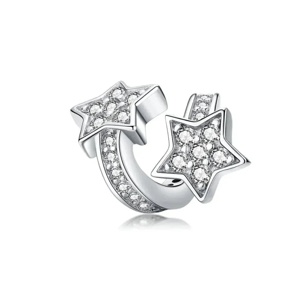 925 Sterling Silver Clear 5A Crystal Collection Family Heart Cross Charm Beads for Bracelet & Necklace Pendant