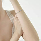 14K Gold Plated Cz Tennis Bracelet | Adjustable 925 Sterling Silver Slider For Women | Wedding Jewelry Gift Bracelets