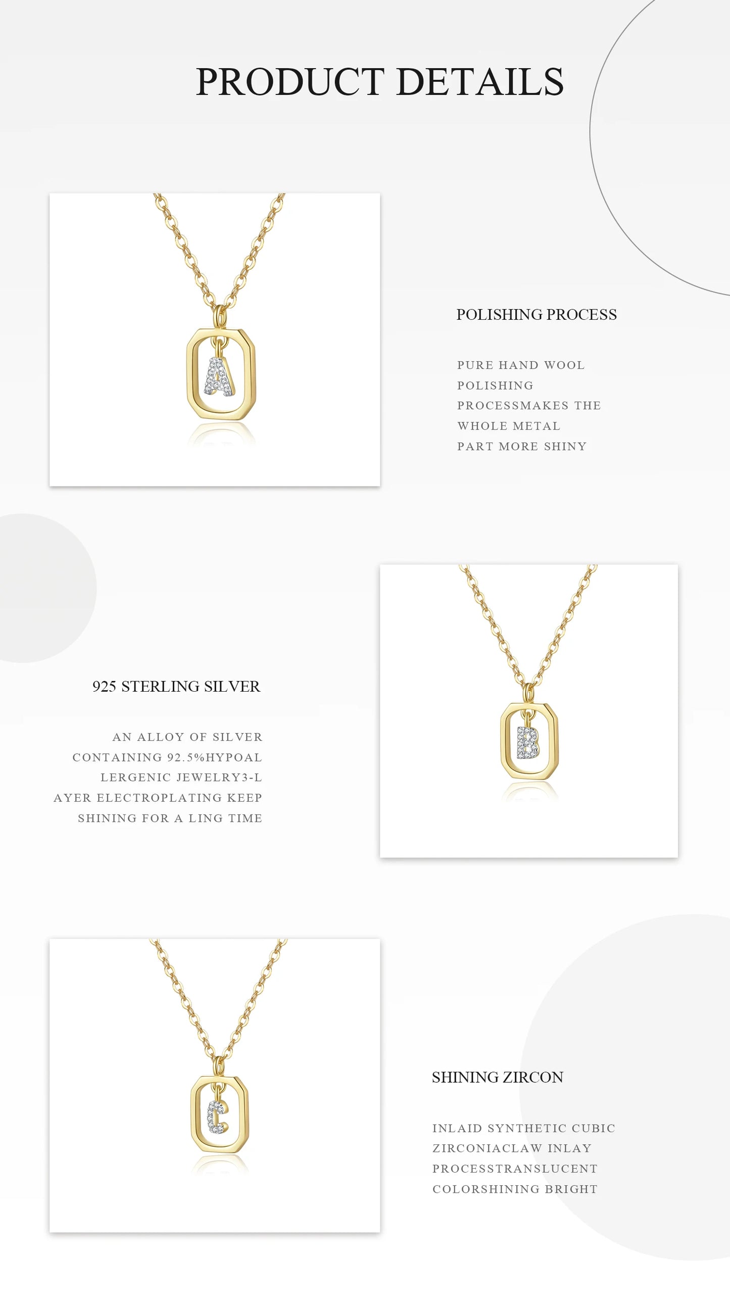 Personalized Initial Sterling Silver Pendant Necklace - Necklaces