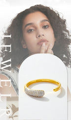 Adjustable Sterling Silver Zircon Ring Rings