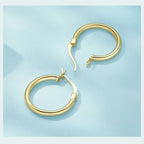 14K White Gold Plated 925 Sterling Silver Hoop Earrings Stylish And Hypoallergenic Jewelry For Women