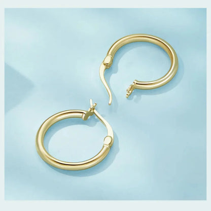 14K White Gold-Plated 925 Sterling Silver Hoop Earrings - Stylish and Hypoallergenic jewellery for Women