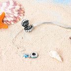 Coastal Sterling Silver Charm Bracelet With Sparkling Seashell Bracelets