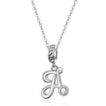 Chic And Timeless 925 Sterling Silver Initial Pendant Necklace | Platinum Plated Vintage Letter A To Z | Women’S Fine