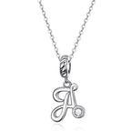 Chic And Timeless 925 Sterling Silver Initial Pendant Necklace | Platinum Plated Vintage Letter A To Z | Women’S Fine