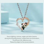 925 Sterling Silver Baby Panda Crystal Necklace | Enamel Cute Animal Charm Chain Link | Women’S Gift 17.71’’ Scn453