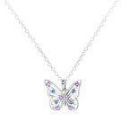 Azure and Lavender Butterfly Sterling Silver Necklace Pendant Necklaces