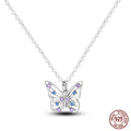 Azure and Lavender Butterfly Sterling Silver Necklace Pendant Necklaces