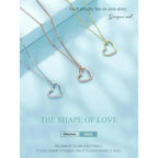 Genuine 925 Sterling Silver The Shape Of Love Chain Necklace For Women Fine Jewelry 18.11’’ Collar Necklaces