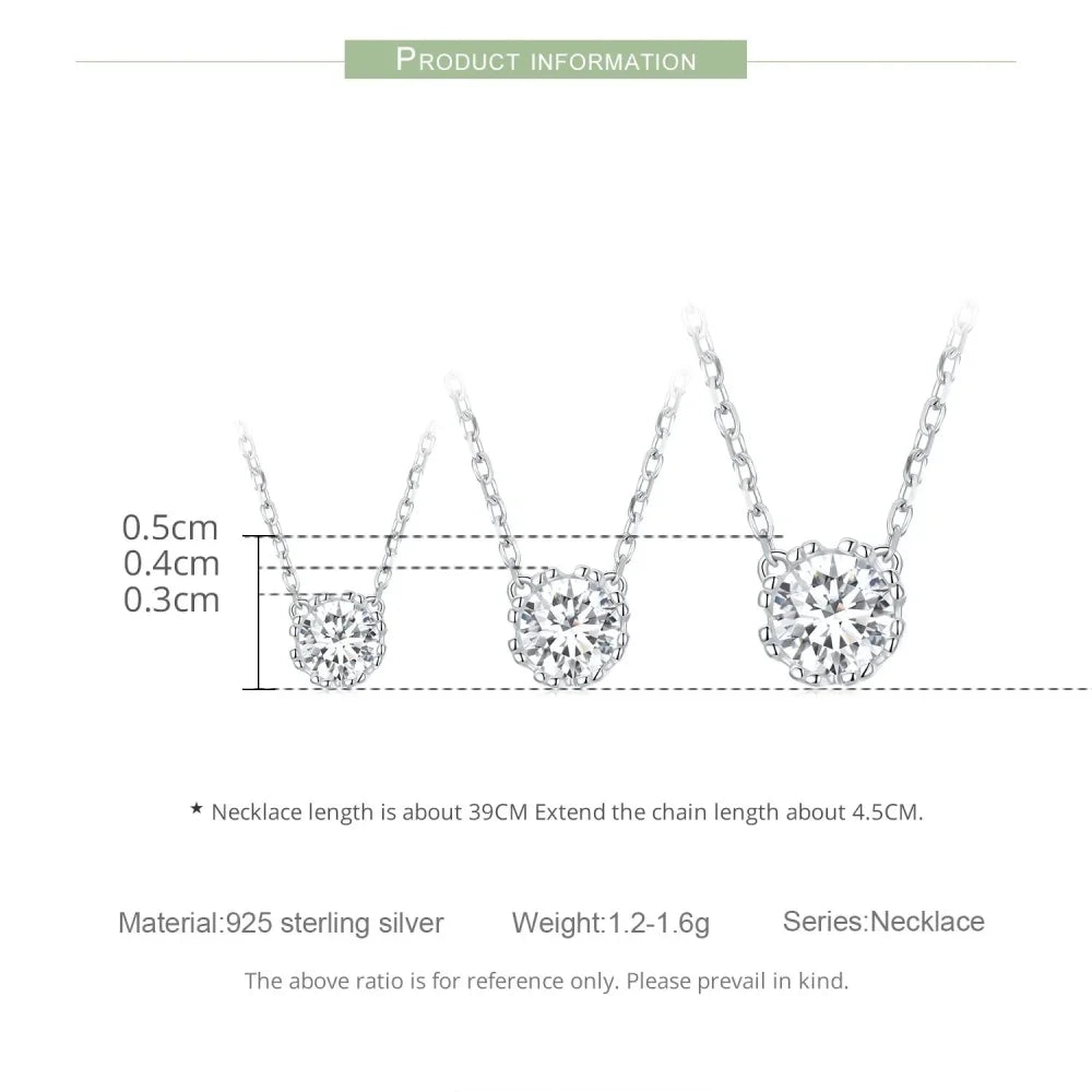Gorgeous Shiny Choker - 925 Sterling Silver Geometric Cut Zircon Pendant Necklace - Necklaces