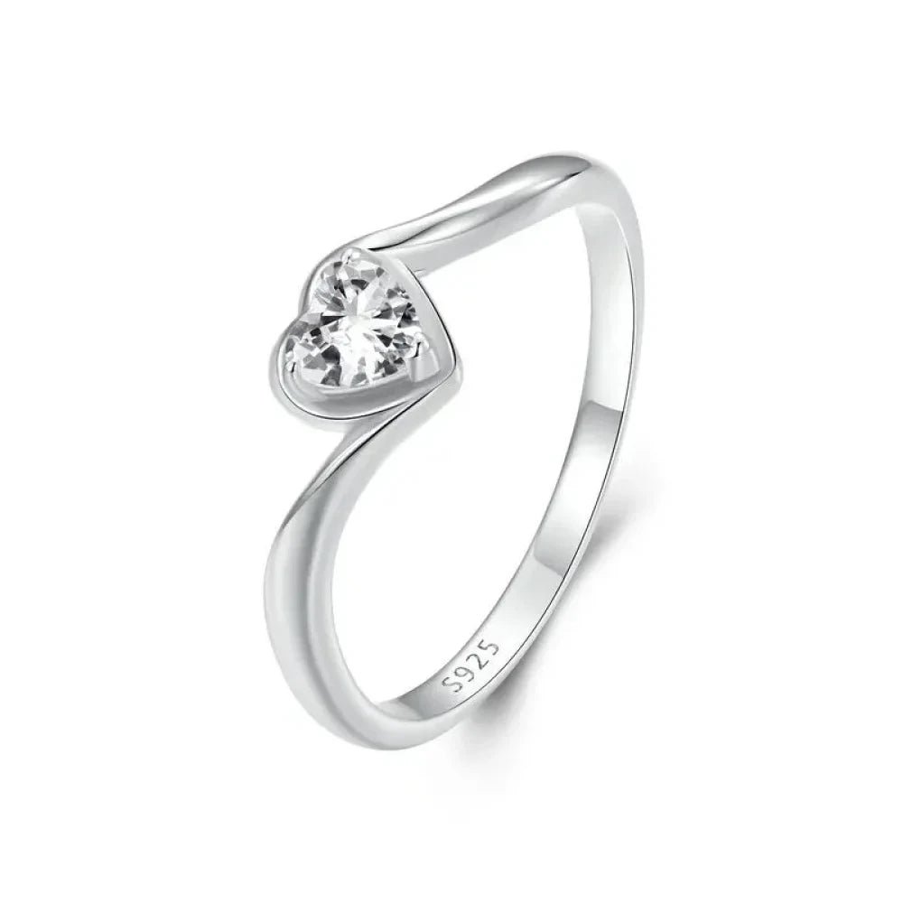 Ignite Love’s Passion: Heart-Shaped Moissanite Solitaire Engagement Ring - Rings