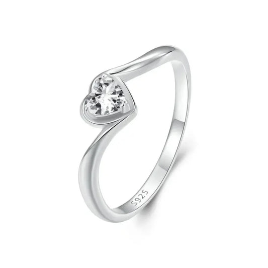 Ignite Love’s Passion: Heart-Shaped Moissanite Solitaire Engagement Ring - Rings