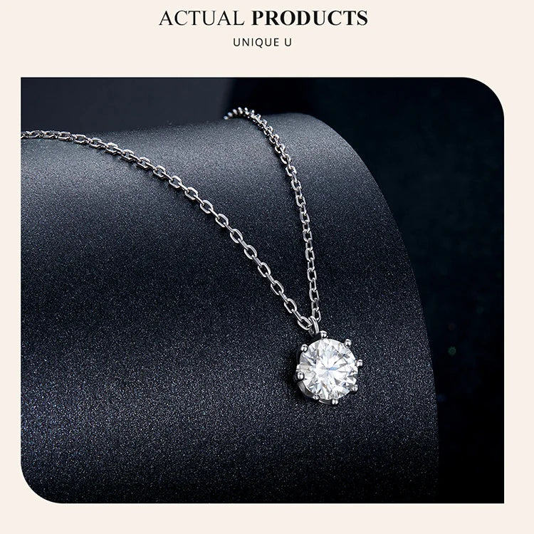 Dazzling 0.8ct Moissanite Sterling Silver Pendant Necklace - Necklaces