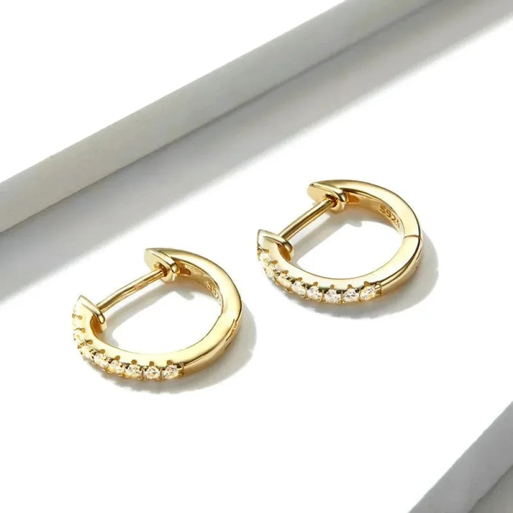 Stunning 925 Sterling Silver Small Hoop Earrings - Chic and Timeless