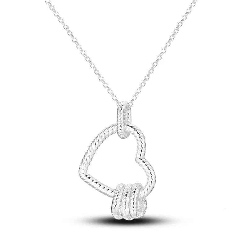 Knotted Heart Sterling Silver Pendant Necklace Necklaces