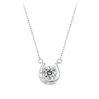 Lucky Charm Sterling Silver Horseshoe Necklace With Sparkling Moissanite Necklaces