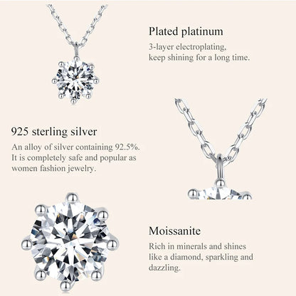 Dazzling 0.8ct Moissanite Sterling Silver Pendant Necklace - Necklaces
