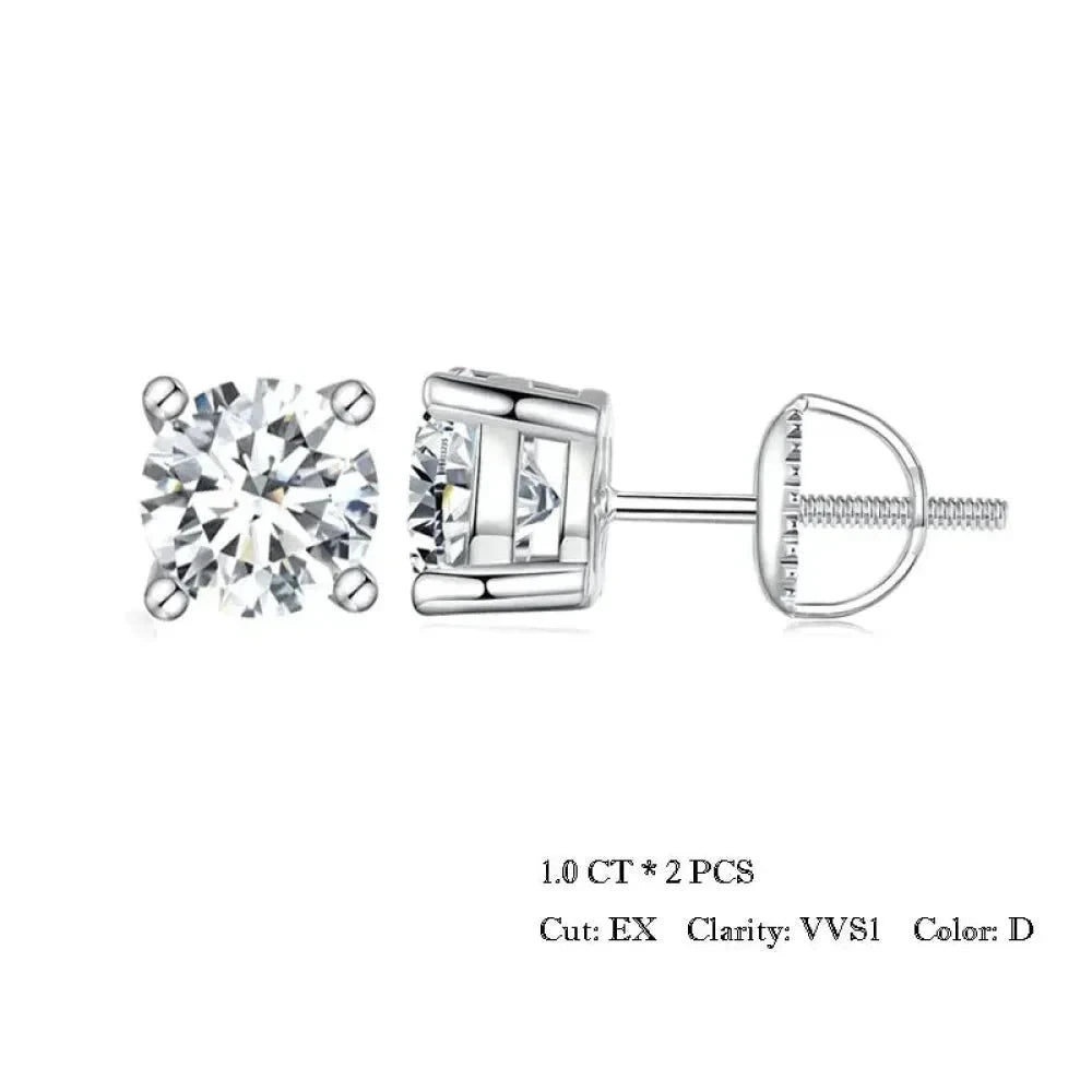 Breathtaking Moissanite Heart Stud Earrings | 925 Sterling Silver - 1.0Ct X 2