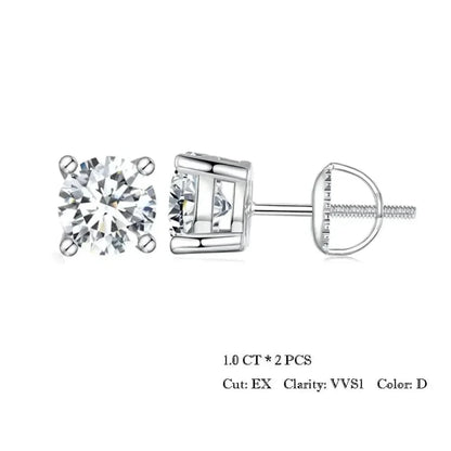 Breathtaking Moissanite Heart Stud Earrings | 925 Sterling Silver - 1.0Ct X 2