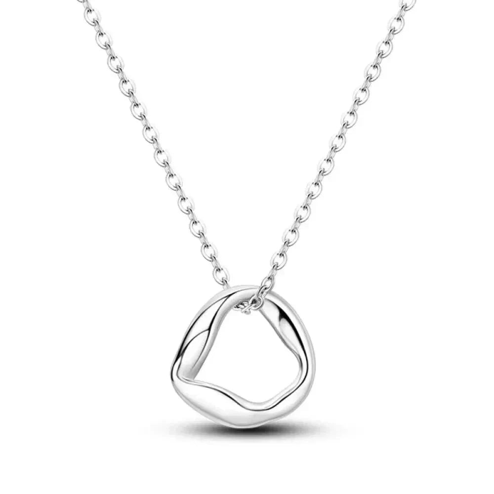 Radiate Timeless Elegance: Round CZ Pendant Necklace (925 Sterling Silver) - Kjn021 - Necklaces