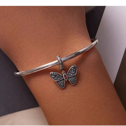 Vintage Butterfly Charm - Sterling Silver Pendant for Bracelets & DIY jewellery - Charms