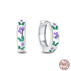Elegant Gemstone Sterling Silver Hoop Earrings