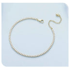 Exquisite 925 Sterling Silver Adjustable Tennis Bracelet Platinum Plated With Clear 3Mm Cubic Zirconia Bracelets