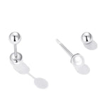 Charm And Elegance: 925 Sterling Silver Pearl Beads Screw Stud Earrings