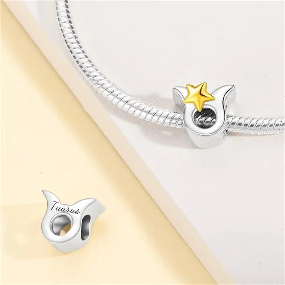 Delicate 925 Silver Zodiac Charm: Personalize Your Bracelet with your Constellation - Charms