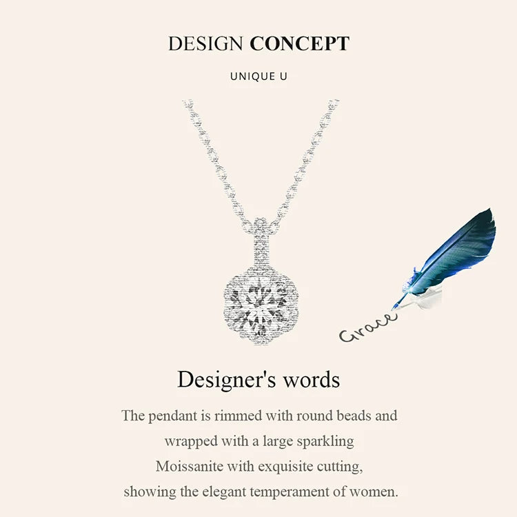 Petal Perfection 1ct Moissanite Sterling Silver Pendant Necklace - Necklaces