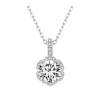 Petal Perfection 1ct Moissanite Sterling Silver Pendant Necklace Necklaces
