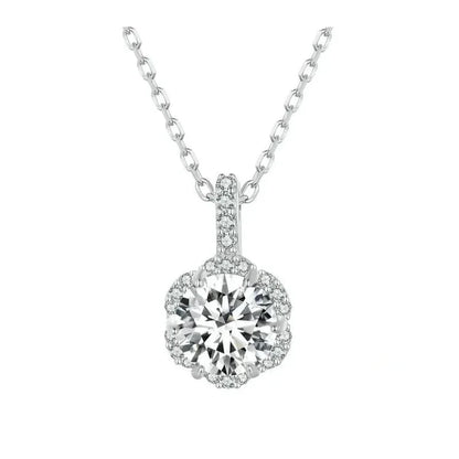 Petal Perfection 1ct Moissanite Sterling Silver Pendant Necklace - Necklaces