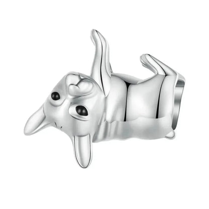 Genuine 925 Sterling Silver Pet Dog Charm for Bracelet - Poodle Dachshund Pendant - Bsc796 - Charms