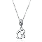 Chic And Timeless 925 Sterling Silver Initial Pendant Necklace | Platinum Plated Vintage Letter A To Z | Women’S Fine