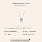 Radiant 1ct Moissanite Sterling Silver Pendant Necklace Necklaces