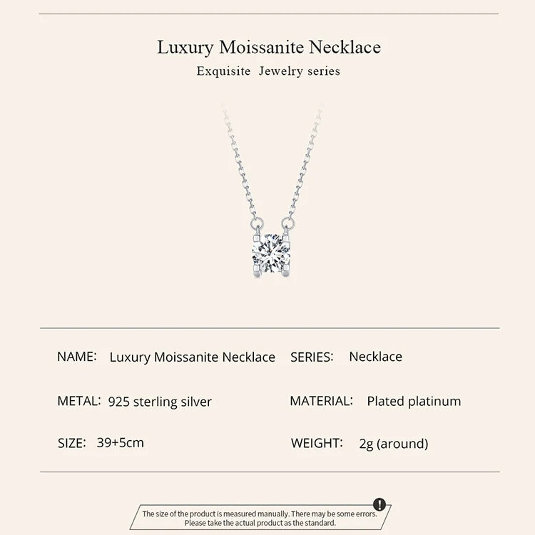 Radiant 1ct Moissanite Sterling Silver Pendant Necklace - Necklaces