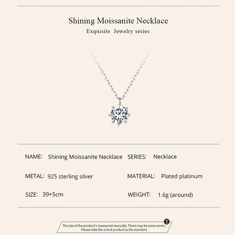 Dazzling 0.8ct Moissanite Sterling Silver Pendant Necklace - Necklaces