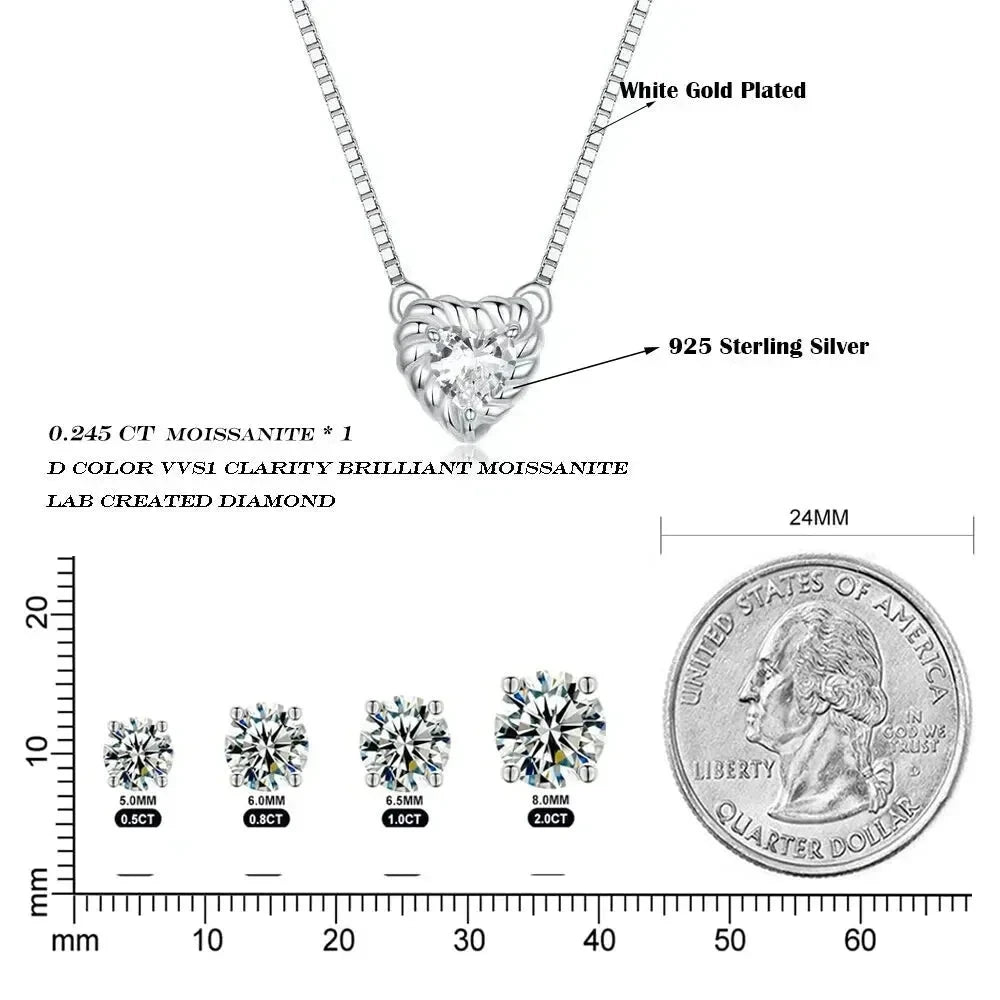 Make Her Heart Sparkle with Love: Stunning Moissanite Necklace - Necklaces