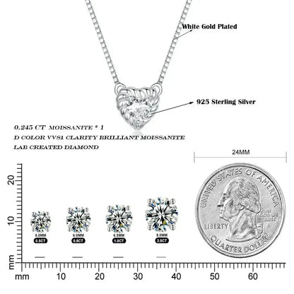 Make Her Heart Sparkle with Love: Stunning Moissanite Necklace - Necklaces