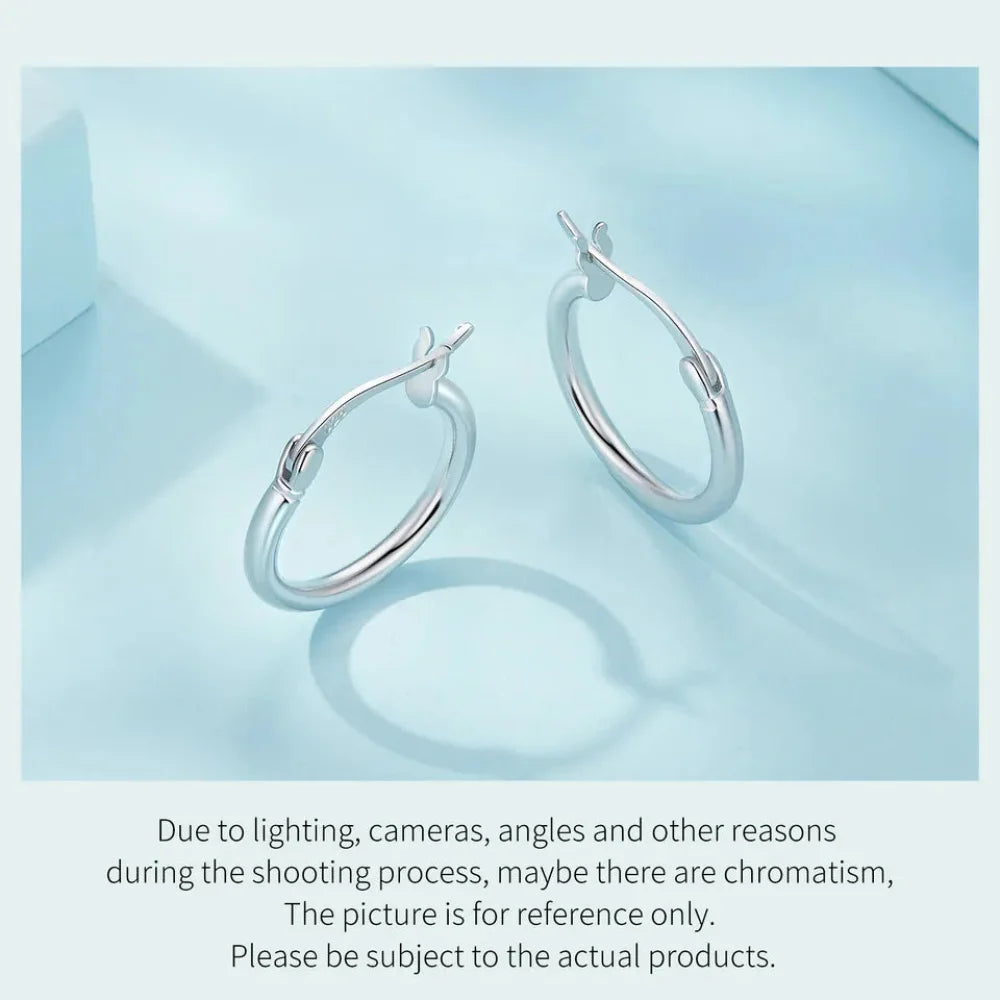 14K White Gold-Plated 925 Sterling Silver Hoop Earrings - Stylish and Hypoallergenic jewellery for Women