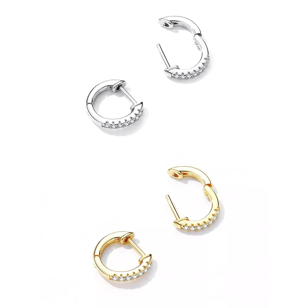 Stunning 925 Sterling Silver Small Hoop Earrings - Chic and Timeless