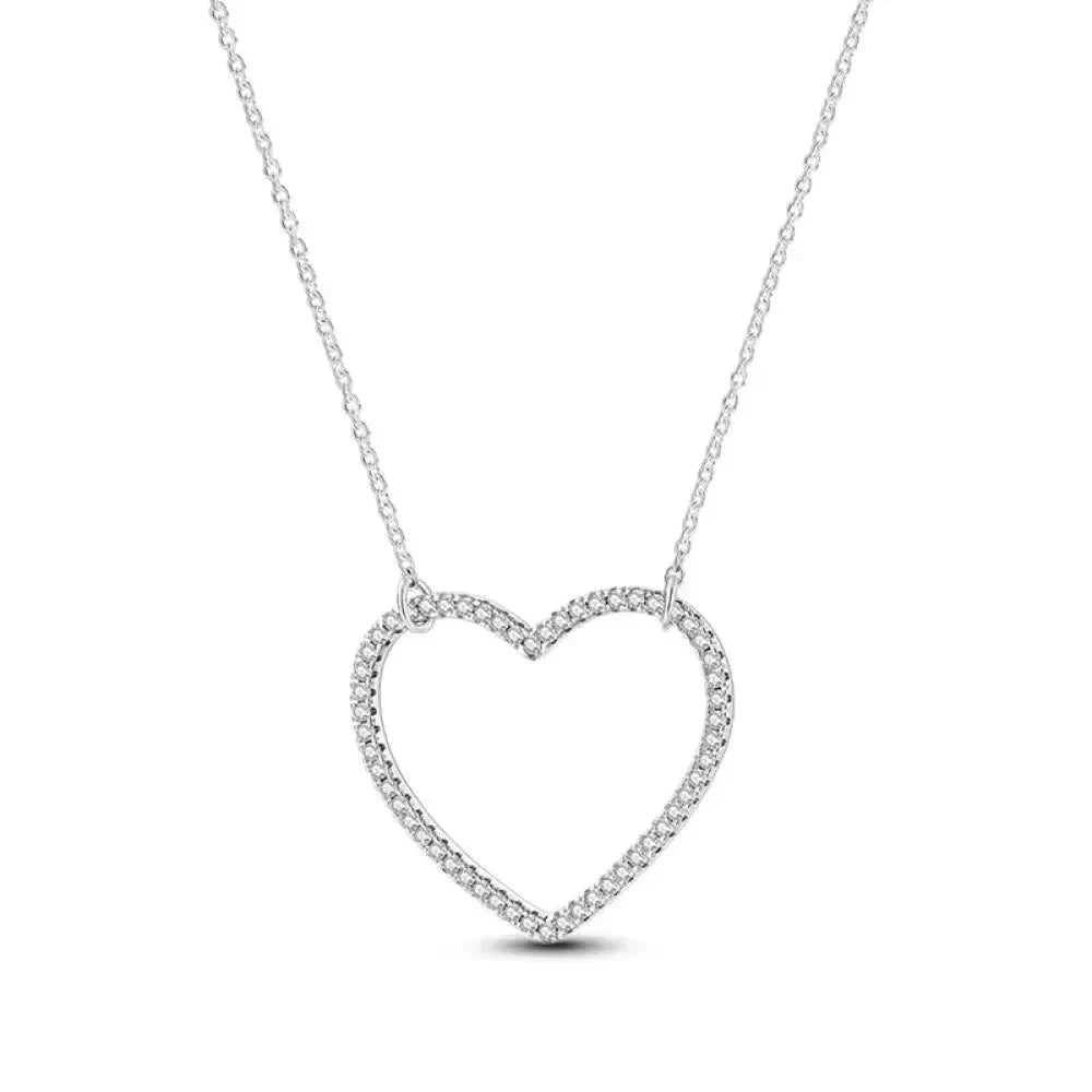 Radiate Timeless Elegance: Round CZ Pendant Necklace (925 Sterling Silver) - Kjn020 - Necklaces
